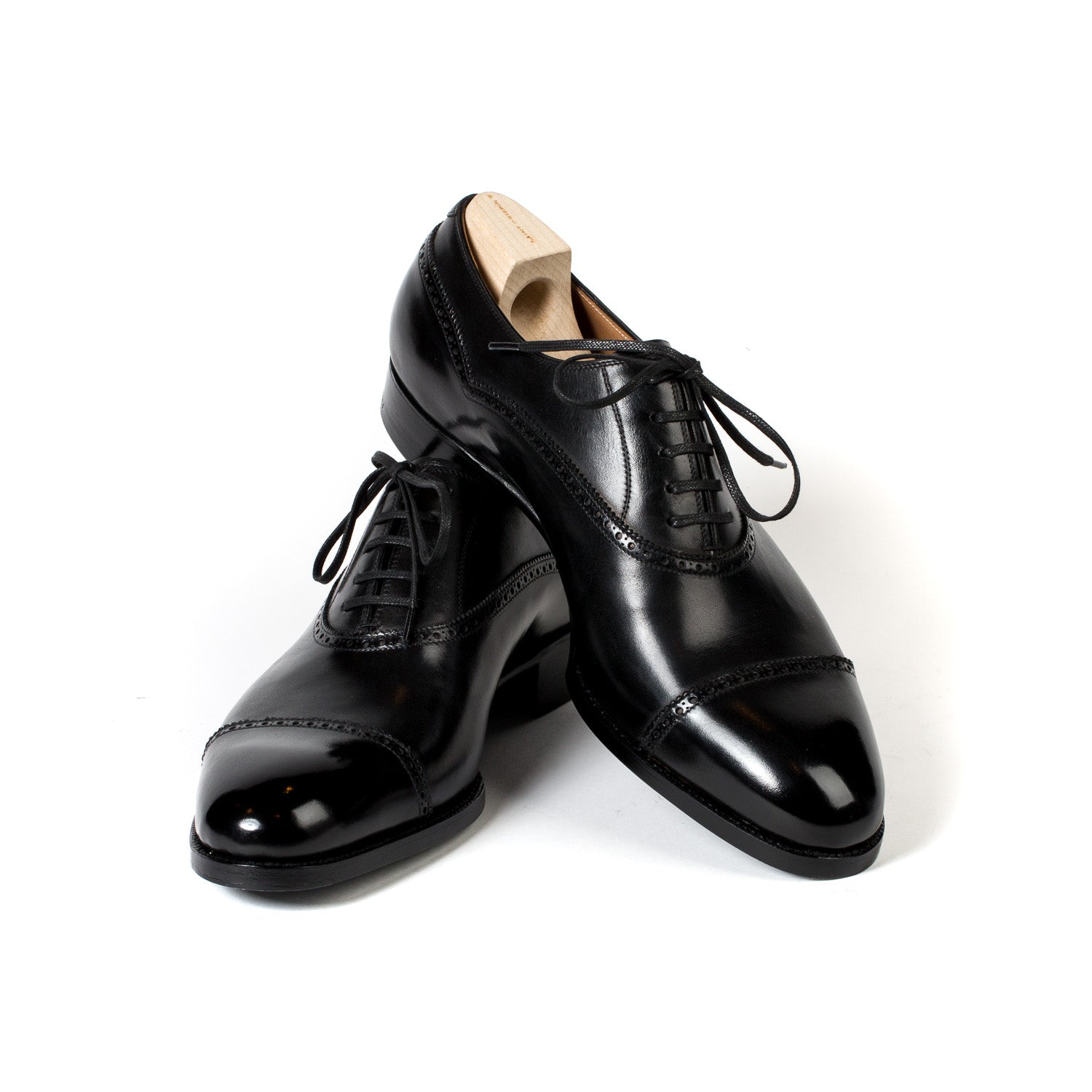 Oxford "Pedder" aus schwarzem Kalbsleder - reine Handarbeit